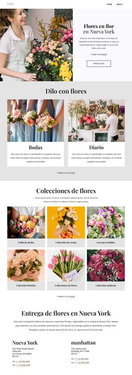 Florecer Flores En Nueva York: Plantilla De Sitio Web Sencilla