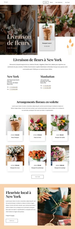 Livraison De Fleurs À New York - Modèle De Page HTML