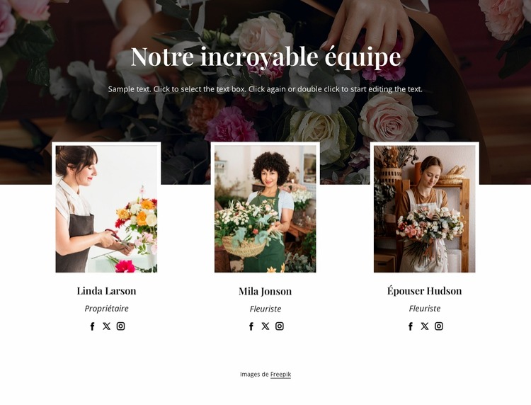 L'équipe florale de New York Modèle Joomla