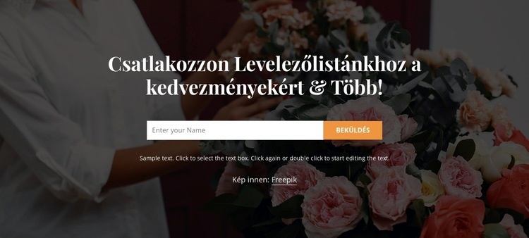 Csatlakozz a levelező listánkhoz HTML Sablon