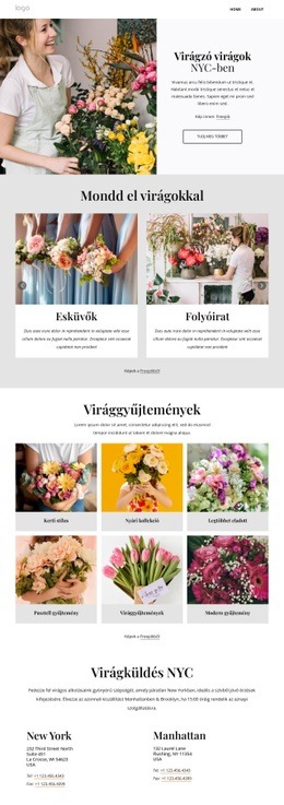 Virágzó Virágok NYC-Ben - Egyszerű Webhelysablon
