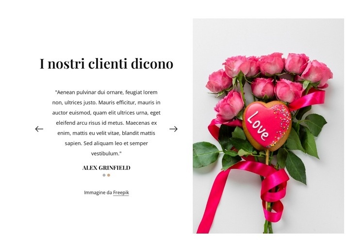 Testimonianze dei nostri clienti Costruttore di siti web HTML