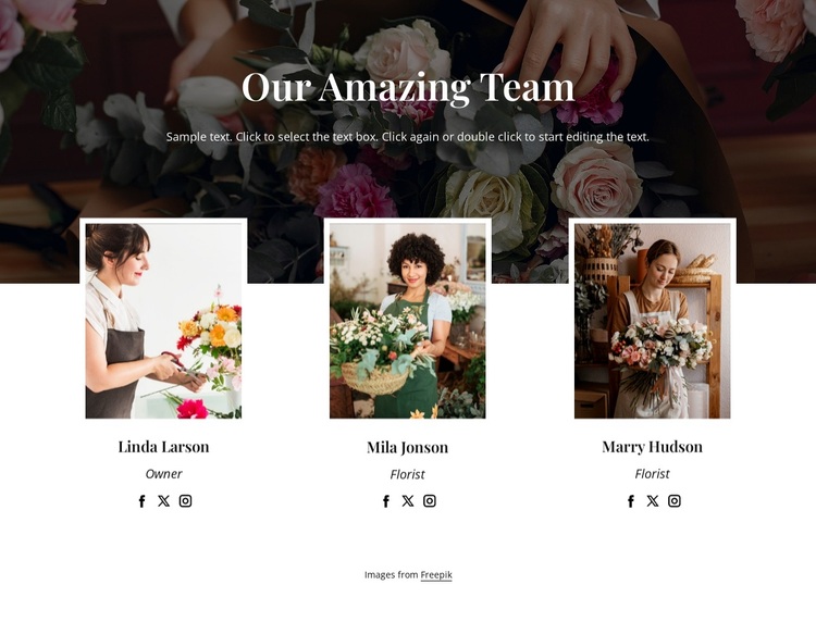 The New York floral team Joomla Page Builder