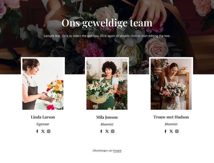 Het New Yorkse bloementeam Html Website Builder