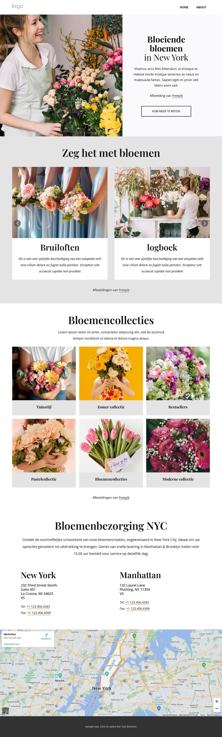 Bloei bloemen in NYC Website sjabloon