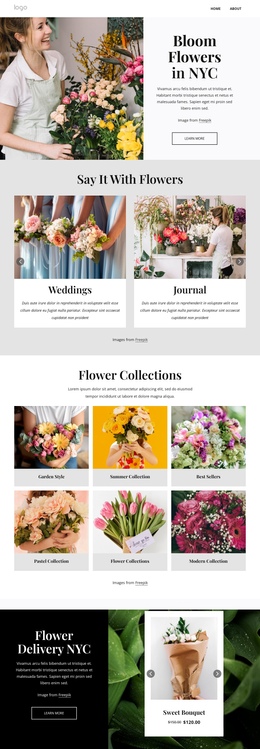 Bloom Flowers In NYC One Page Template
