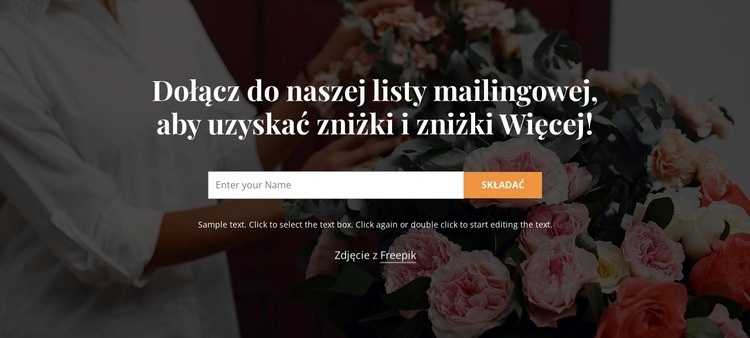 Dołącz do naszej listy e-mailowej Kreator witryn internetowych HTML