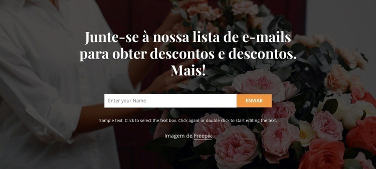 Junte-se à nossa lista de endereços Construtor de sites HTML