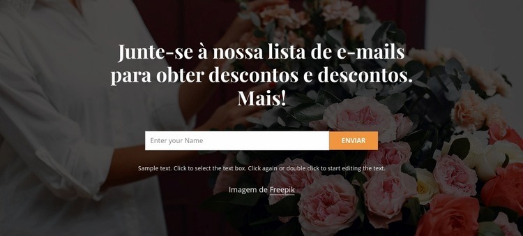 Junte-se à nossa lista de endereços Design do site