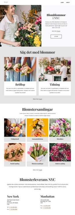 Blommar Blommor I NYC - Enkel Webbplatsmall