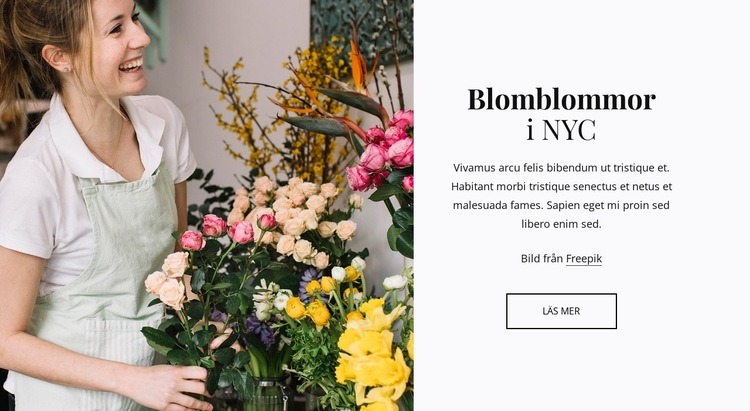 Leverans av växter och blommor Webbplats mall