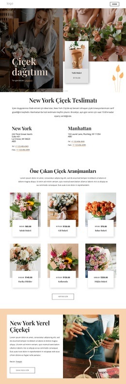 New York Çiçek Teslimatı - Duyarlı HTML5 Şablonu