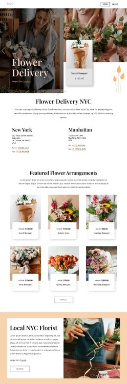 Flower Delivery NYC - Modern Web Page Design