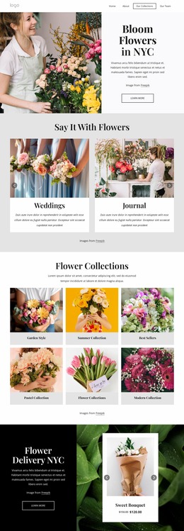 Bloom Flowers In NYC - Custom Website Design