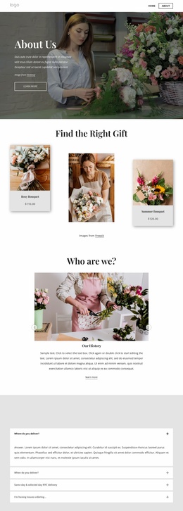 Same Day Flower Delivery Landing Page