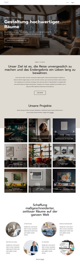 Londoner Innenarchitekturstudio - HTML-Landingpage