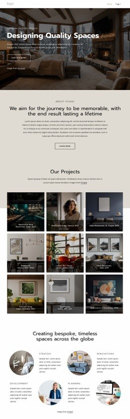 London Interior Design Studio Page Templates