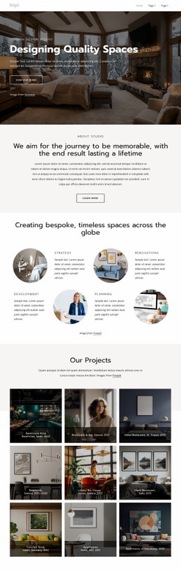Responsive HTML5 For London Interior Design Studio