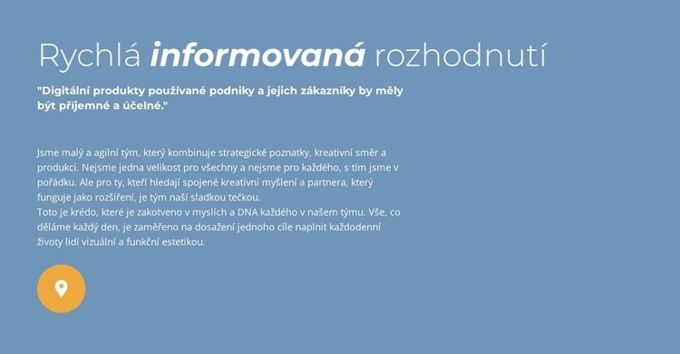 Rychlé informované rozhodování Šablona HTML