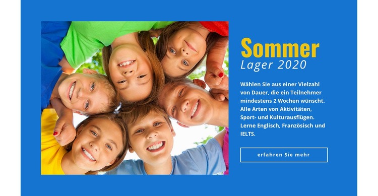 Sommer Camp Eine Seitenvorlage