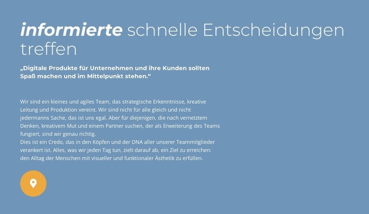 Informierte, schnelle Entscheidungen treffen HTML Website Builder