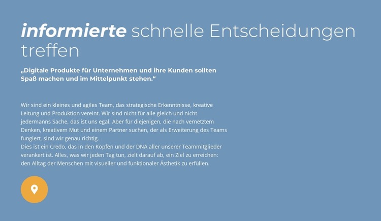 Informierte, schnelle Entscheidungen treffen Joomla Vorlage