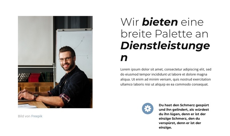 Wir sind ein kleines und agiles Team Website-Vorlage