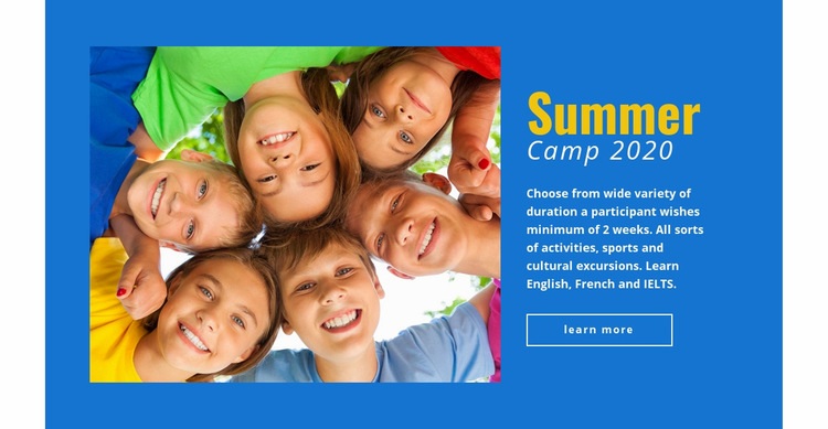 Summer camp Elementor Template Alternative