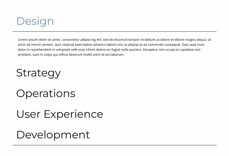 Direction créative et production Modèles de constructeur de sites Web