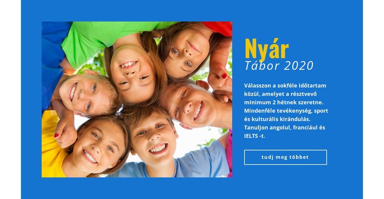 Nyári tábor Weboldal sablon