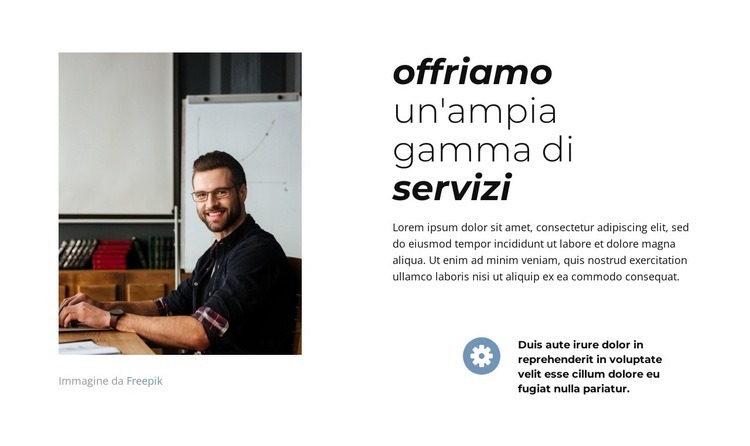 Siamo un team piccolo e agile Modelli di Website Builder