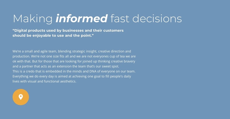 Making informed fast decision Joomla Template