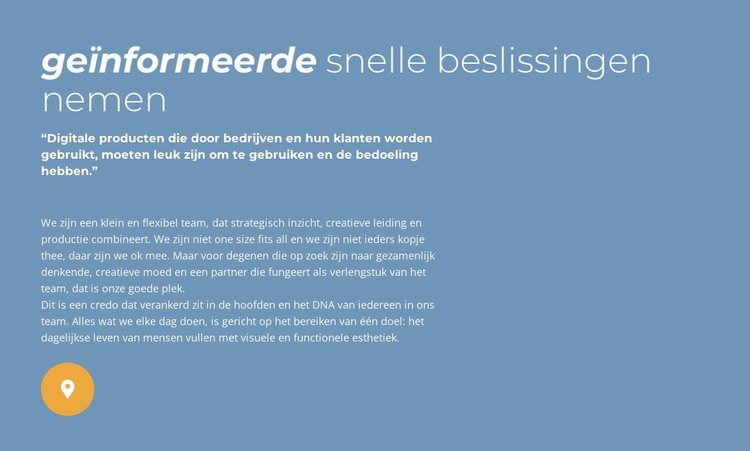 Snel een weloverwogen beslissing nemen Bestemmingspagina