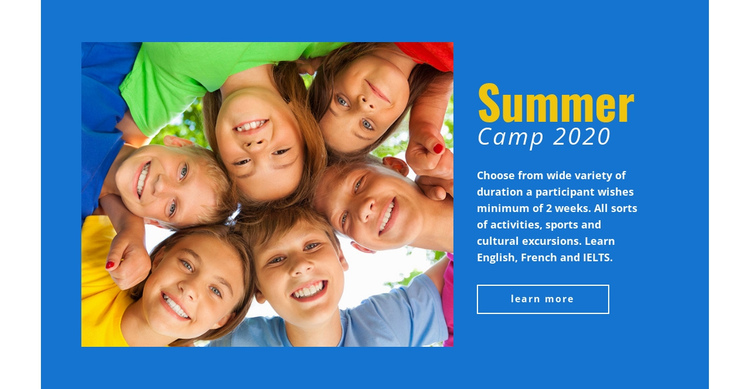 Summer camp One Page Template