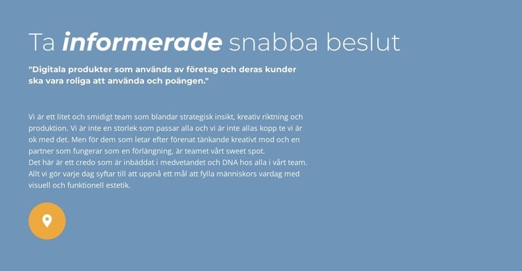 Ta snabbt informerade beslut CSS -mall