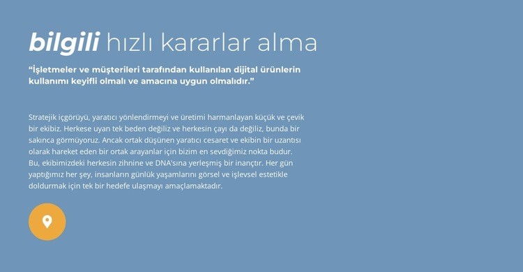 Bilgilendirilmiş hızlı karar verme Html Web Sitesi Oluşturucu