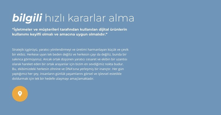 Bilgilendirilmiş hızlı karar verme Web sitesi tasarımı