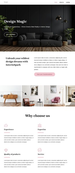 Unique Interior Design Concepts - HTML Web Template