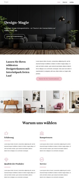 Einzigartige Innenarchitektur-Konzepte – Vorlage Für Website-Builder