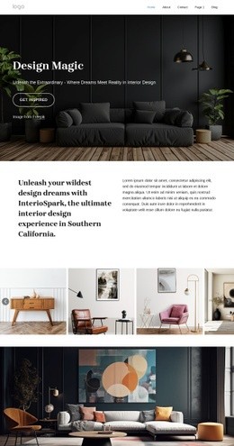 Unique Interior Design Concepts Elementor Template Alternative