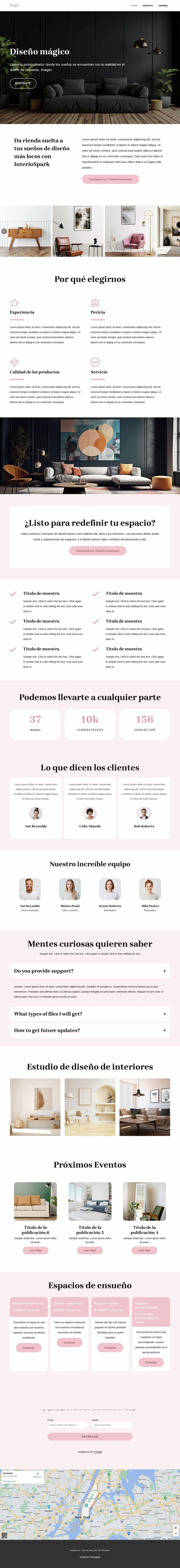 Conceptos únicos de diseño de interiores. Plantillas de creación de sitios web