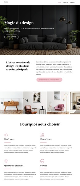 Des Concepts De Design D'Intérieur Uniques - Modèle De Page HTML