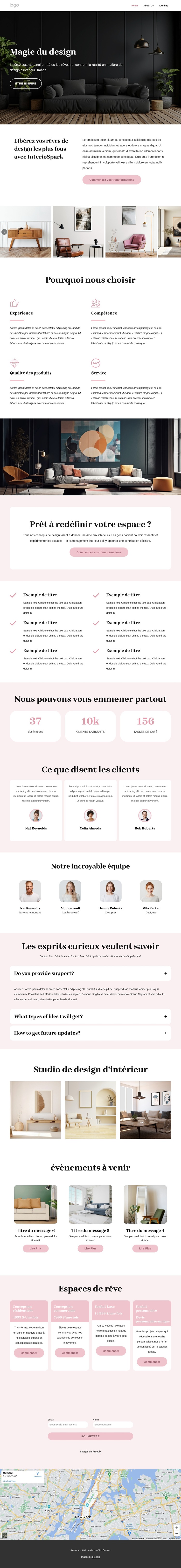 Des concepts de design d'intérieur uniques Modèle de site Web