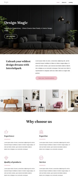 Unique Interior design concepts - HTML Template by Nicepage