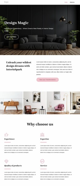 Unique Interior Design Concepts - HTML Website Creator