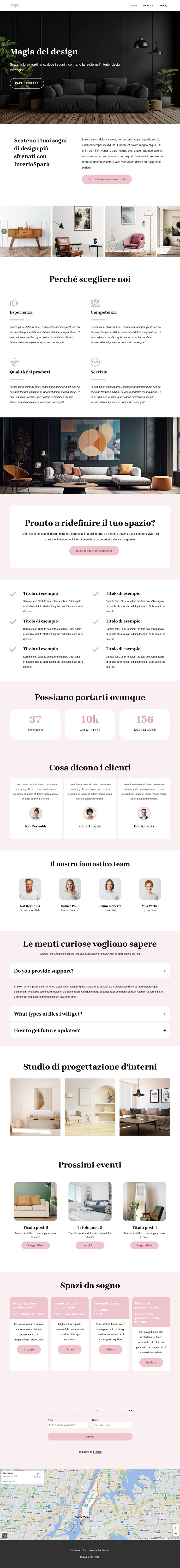 Concetti unici di interior design Progettazione di siti web