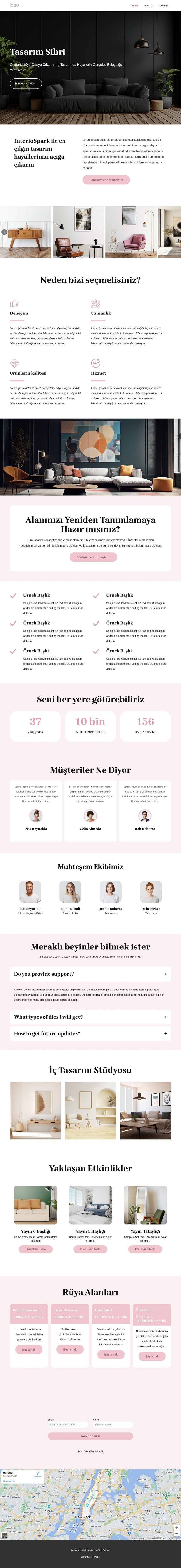 Benzersiz İç tasarım konseptleri Web Sitesi Mockup'ı