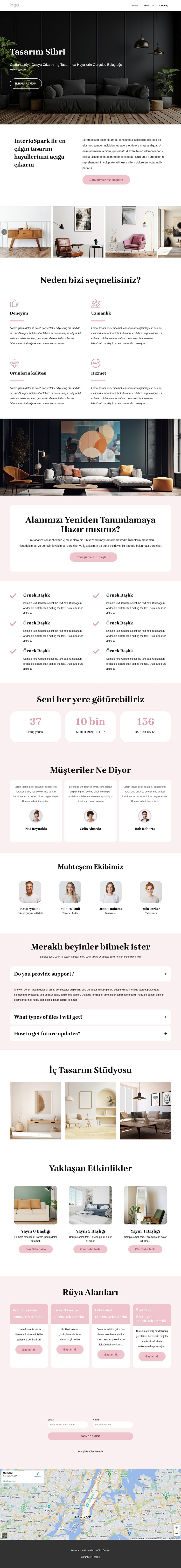 Benzersiz İç tasarım konseptleri Web Sitesi Şablonu