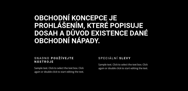 Nadpis a dva sloupce Šablona HTML