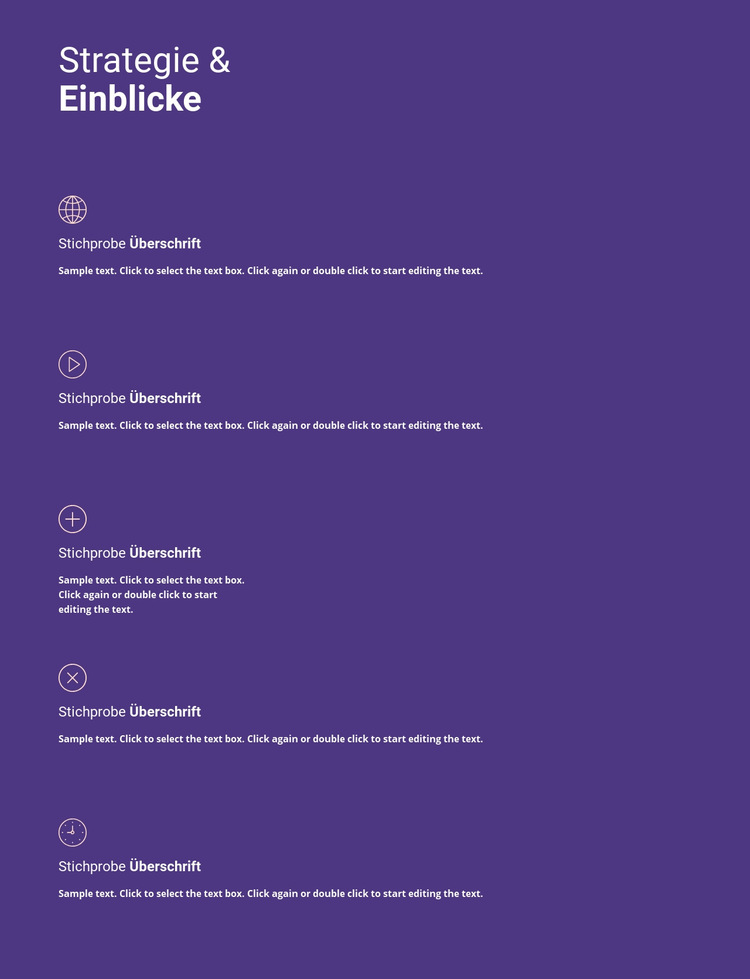 Geschäftsstrategie und Einblicke Website-Vorlage
